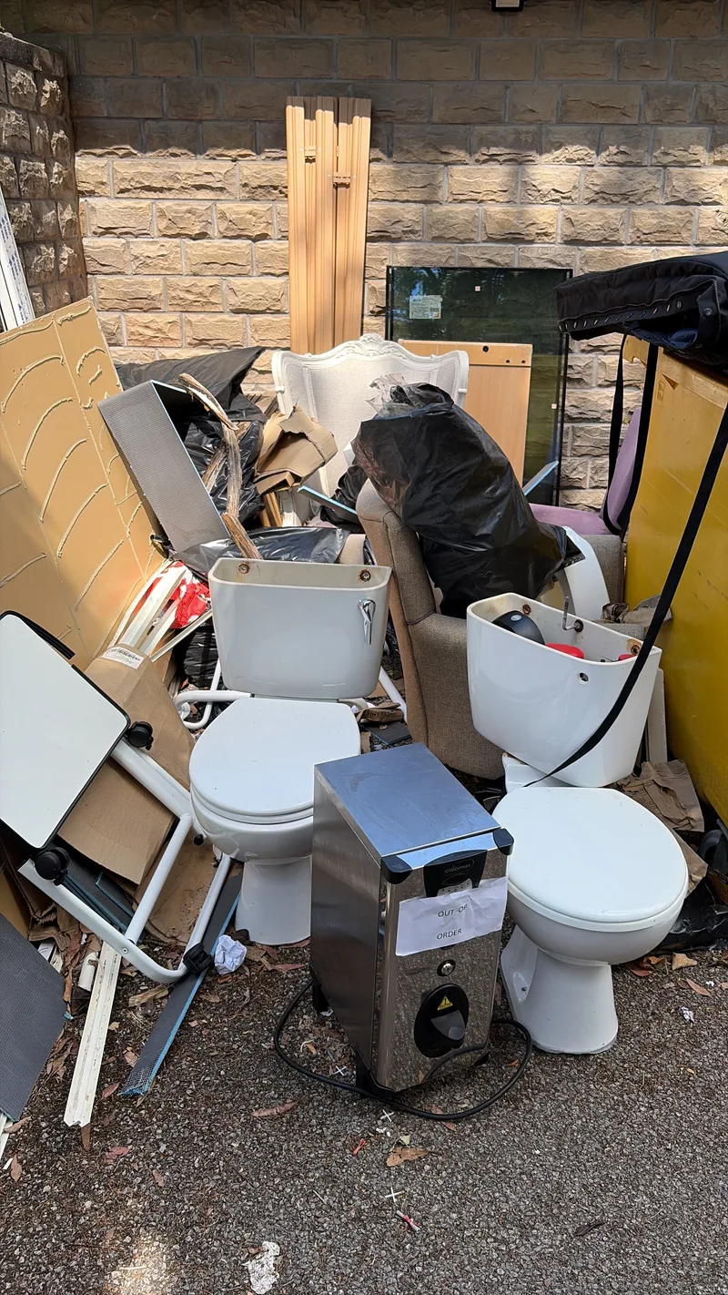 Bulky household waste awaiting collection outdoors